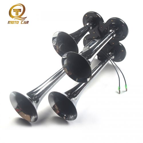 Four trumpet Pipe Loud air horn train Boat Chrome horn